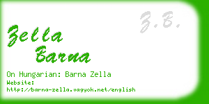 zella barna business card